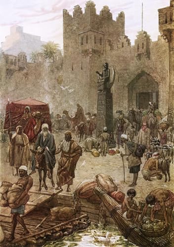 Cuadro para pasillo y despacho lamina Abram lascia Ur pintura historica vertical 60x90