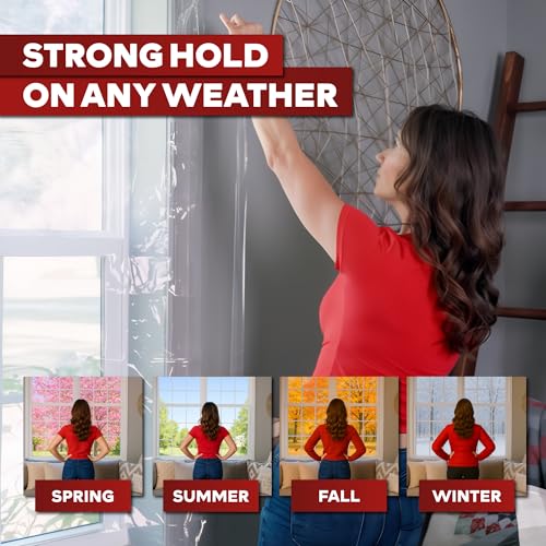 xfasten transparent window weather sealing tape 2-inch x 30 yards 508mm x 2743m clear window draft isolation sealing film tape no residue