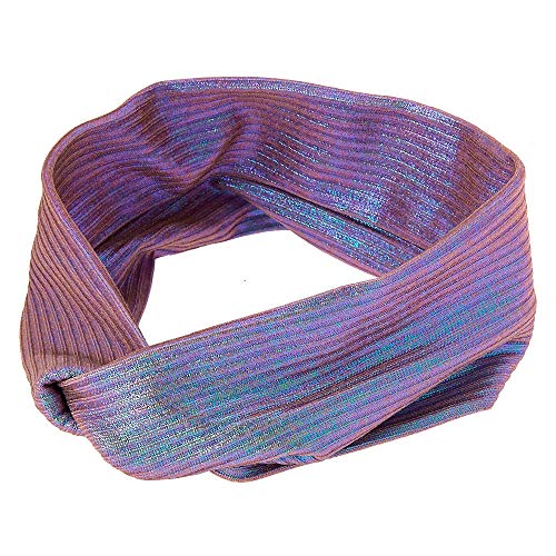 Claire's Twisted Oil Slick Headwrap for Girls, Ribbed, One Size, Lilac, 1 Piece