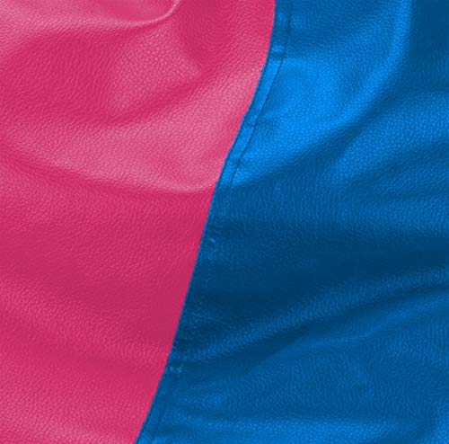 Image of Casa Copenhagen Premium Leather Bean Bag Chair, Filled with Beans | Capacity: Upto 7 Ft Height, 200 KG Weight | 4XL | Pink & Blue