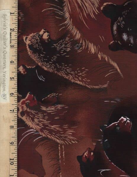 Quality Sewing Fabric – Bear Naturescapes 100% Cotton Fabric Size; 36" x 44" by The Yard