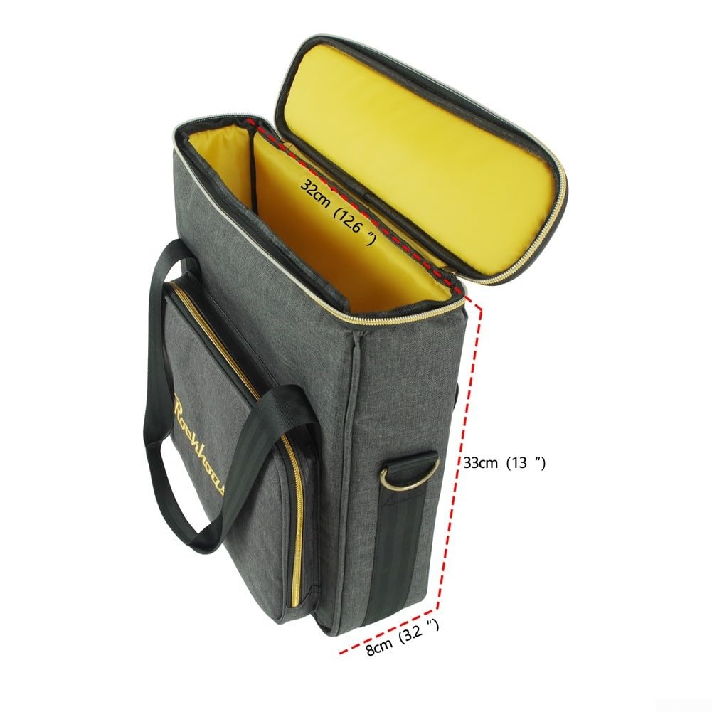 Custodia per dischi in vinile, resistente, con tracolla, impermeabile e antiurto, per 10 LP – 32 x 33 cm, organizer per album da viaggio DJ