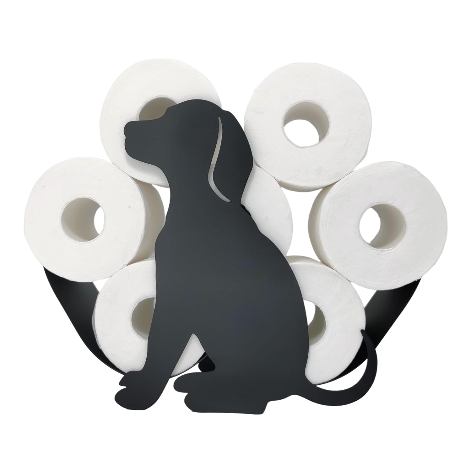 Ersatzrollenhalter Freistehend - WC Papierhalter - Hund - Toilettenpapierhalter Schwarz - Tier