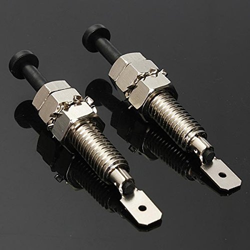 4-Pack Universal Car Hood Pin Switches - Adjustable Length Door/Bonnet/Trunk Alarm & Dome Light Switches (Silver)