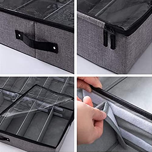 Almacenamiento de zapatos debajo de la cama en caja plegable clara 7