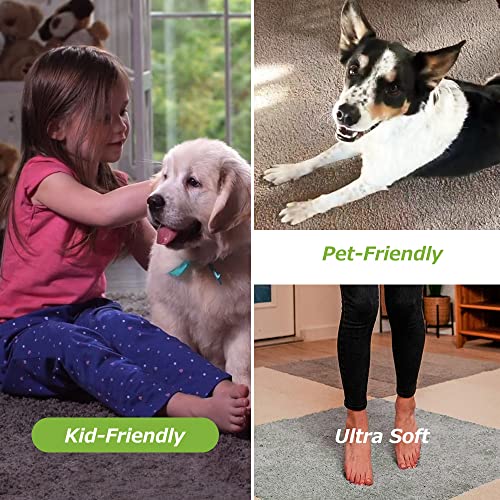 Matace Non-Adhesive Removable Carpet Tile Planks: Sample - 6 Colors V1, Non Slip Thick Padded, Machine Washable (Black/Cream/Brown/Green/Grey/Slate Grey) #TOP3