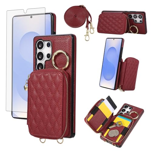 Coque Samsung Galaxy S25 Ultra Asuwish rouge avec protection écran