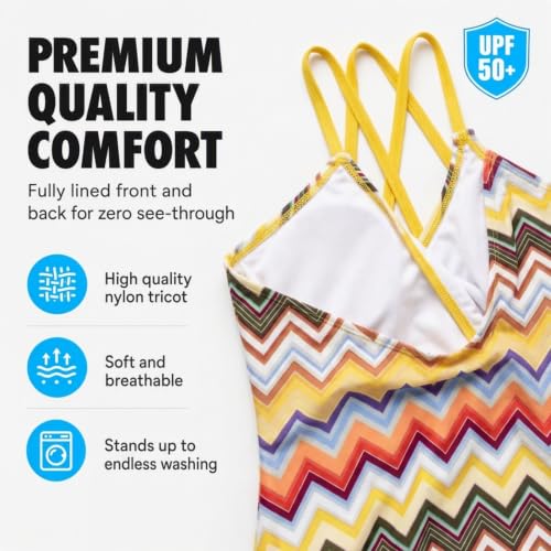 Image of Kanu Surf Girls' Reese UPF 50 Beach Sport Criss-Cross One Piece Swimsuit