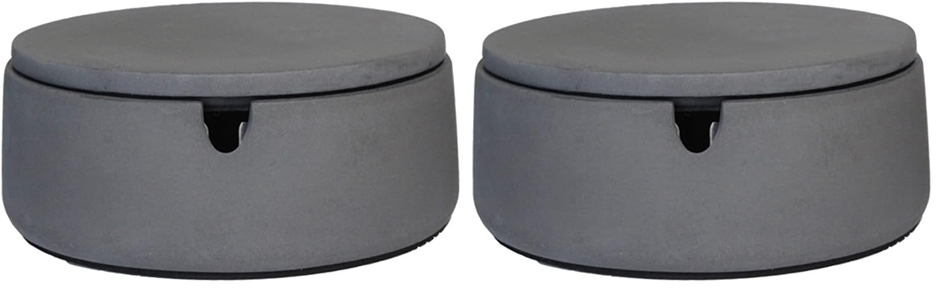 ‘BO’ Aschenbecher mit Deckel aus Beton Windaschenbecher Draußen und Drinnen rund Geometrisch modern Design Ø 9 cm x 5 cm (Packung mit 2)