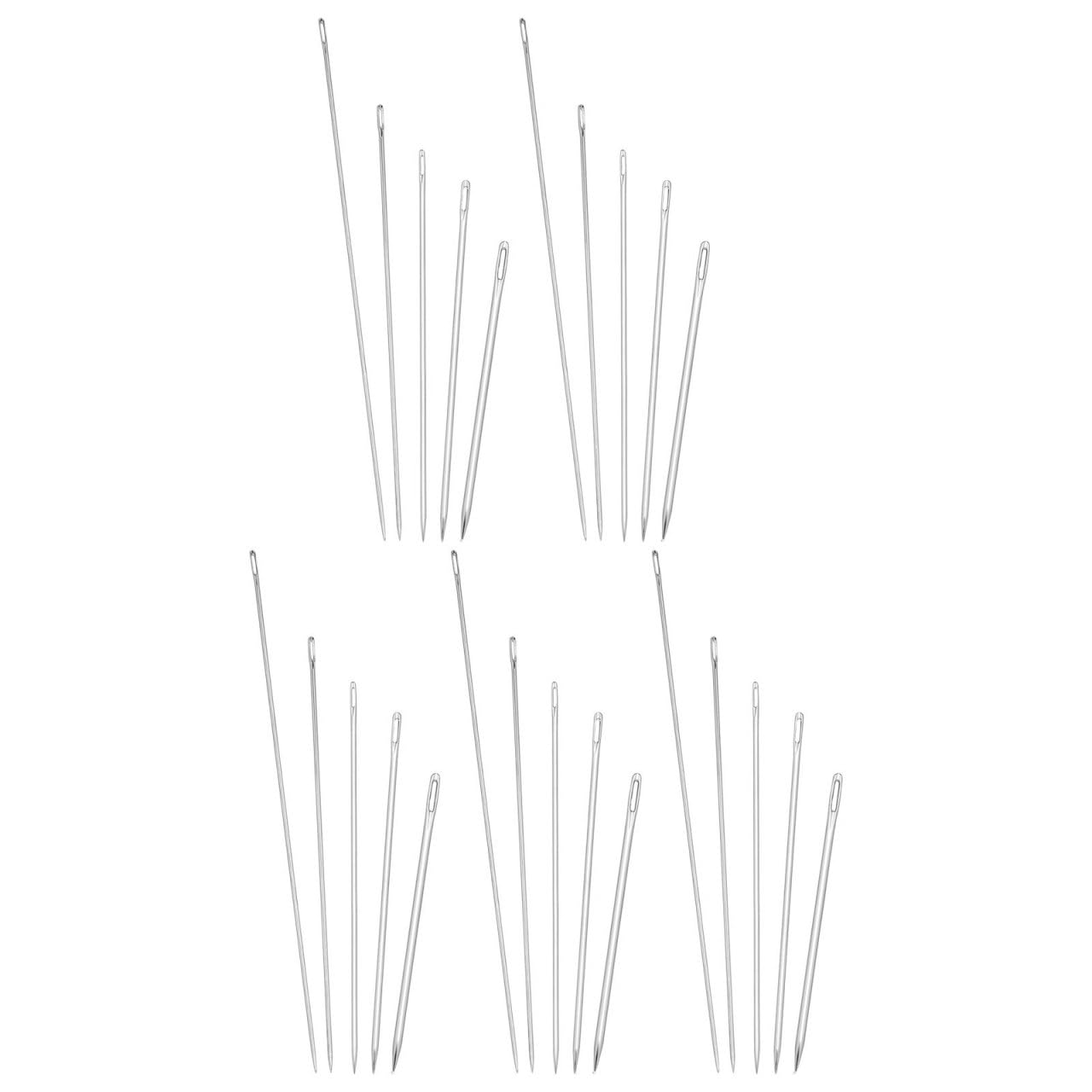 JOINPAYA 25 Agujas de Coser de Metal Extra Largas Ojo Grande para Coser a Mano y Bordar, Diseño Versátil para Reparar Telas Gruesas y Proyectos de Manualidades