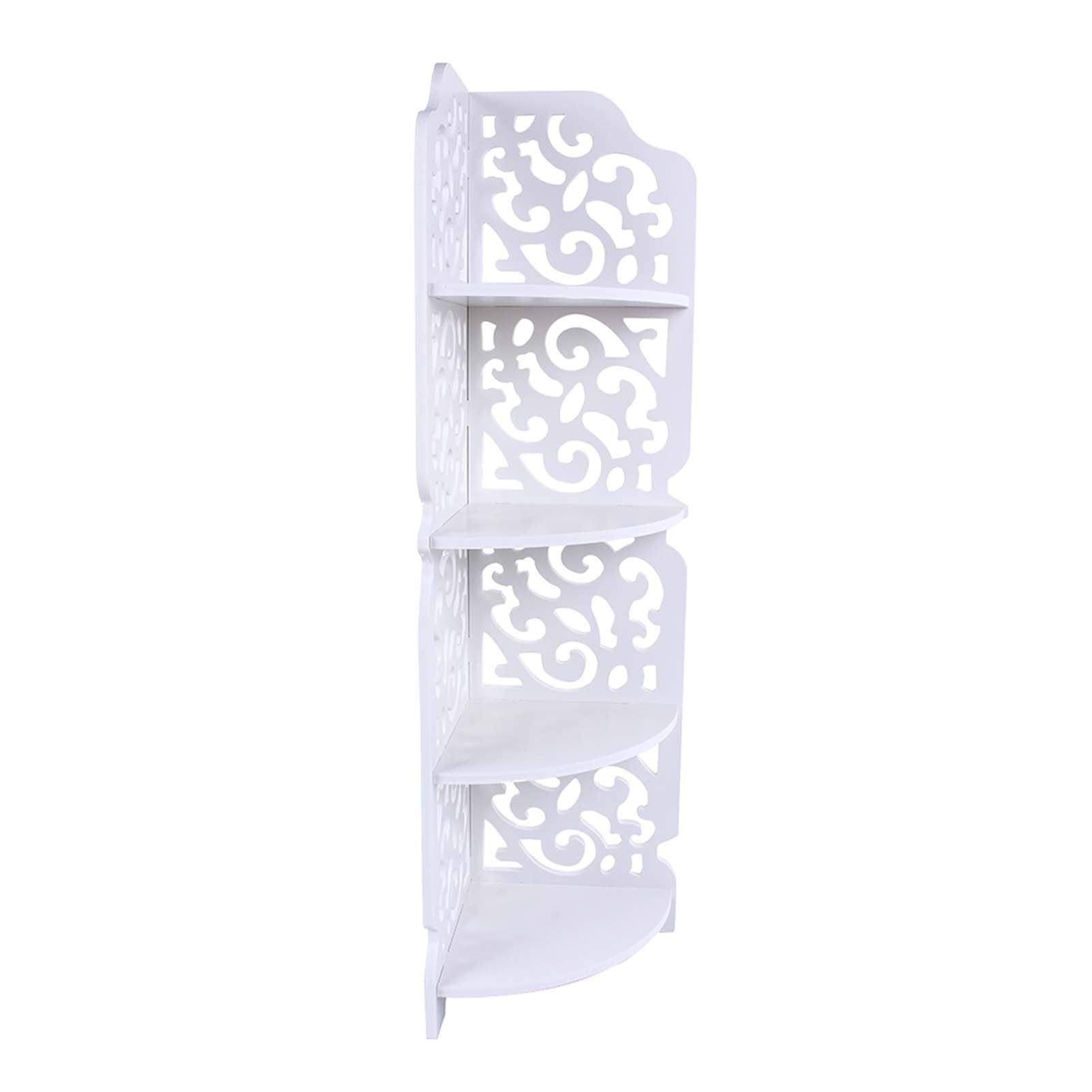 Étagère d'angle étanche en WPC blanc meuble de rangement 4 niveaux