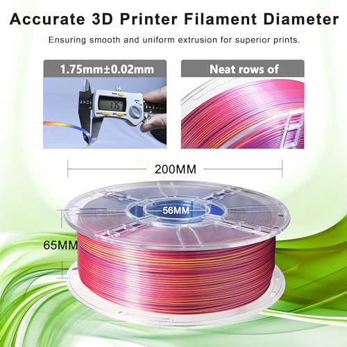 Image of iBOSS 3D Printer Filament 1kg, Tricolor PLA+ Filament 1.75mm Silk Filament Red-Yellow-Blue, 3D Printing Accessories PLA Plus Filament Multicolor, Dimensional Accuracy + /-0.02mm, Fit for 3D Printers