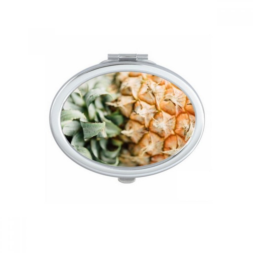 Miroir ananas fruits tropicaux ovale compact pour corriger votre maquillage partout