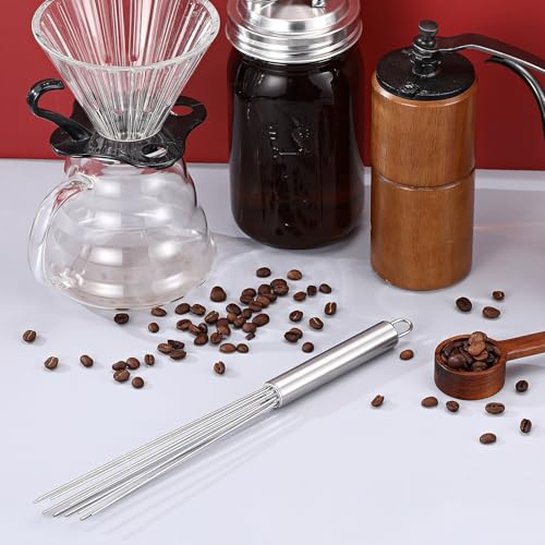 Image of Baderke 1 Pcs Barista Whisk Tool 11.5 Inch Long Handle 10 Needles Stirrer