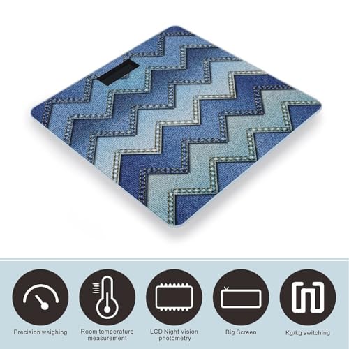 Báscula digital para baño en vidrio templado azul degradado miniatura 3