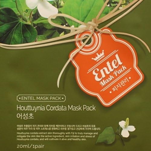 Entel Houttuynia Cordata Facial Mask Sheet Pack Korea Beauty Face Natural Essense Skin Care 10Pcs