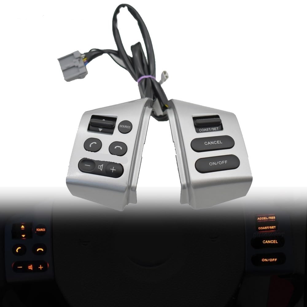 Steering Wheel Mounted Cruise Control Switch Butto Car Cruise Control Steering Wheel Buttons Switch Silver Black Beige/Fit for Nissan Tiida 05-08 / for Livina 07-10 for Sylphy 05-17(Beige-Pit)