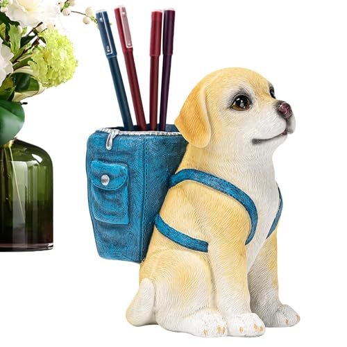 Statue de chien porte-stylo pour décoration de bureau