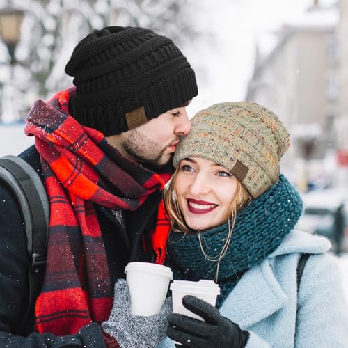 Image of Durio Winter Hats for Women Cable Knit Beanie Soft Womens Beanies Thick Winter Hat