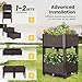 VIVOHOME 2 Packs Elevated Plastic Raised Garden Bed Planter Kit, Outdoor Planters Above Ground Flower Vegetable Standing Planter Box for Patio Deck Porch W/Drainage Holes