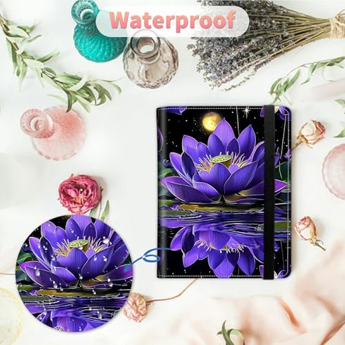Image of Photo Album 4x6 120 Pockets Photos with Strong Elastic Band, Small Mini Albums Sheet Protector Folder for Photos, Album for Family Wedding Women Men Baby Vacation Gift, Purple Lotus