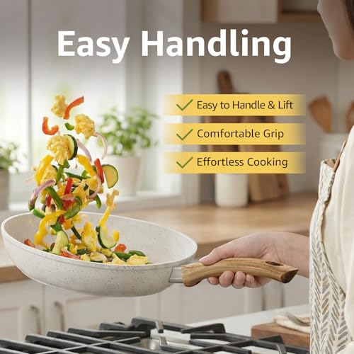 Image of 25Pcs Pots and Pans Set Non Stick, Ceramic Cookware with Titanium-Reinforced Nonstick Coating, PFAS-Free & Induction Ready, Long-Lasting Performance, Full Kitchen Set with 3 Casseroles