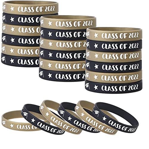 ZhanDouB 10 Piezas Clase de 2022 Pulseras, 2022 Graduación Pulseras de Goma Pulsera de celebración de graduación para Estudiantes de Maestros Mayores 2022 Amigos graduados Cover