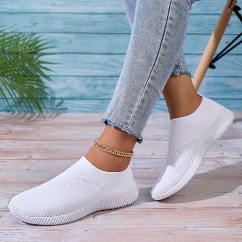 Women's Walking Tennis Shoes Athletic Casual Gym Slip on Lightweight Sneakers2
