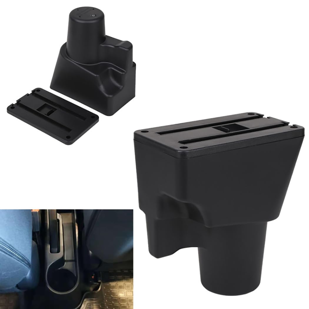Auto Bracciolo Compatible with Kia Picanto 3X-Line Bracciolo Console Centrale Braccioli Poggiabraccio Braccio Vano Portaoggetti Doppio Spazio di Archiviazione Pelle Nera