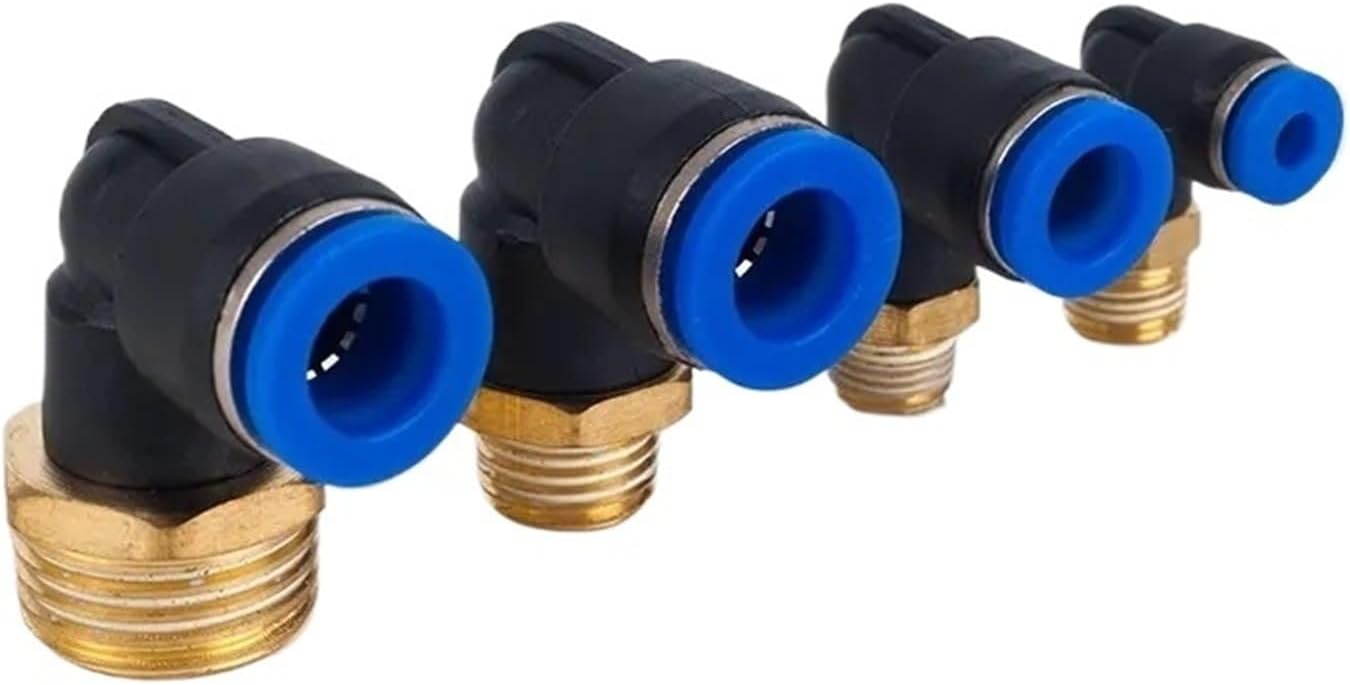 Pneumatic Connector PL 4-6-8-10-12mm Thread 1/8 1/4 3/8 1/2 Trachea Fittings Hose Connectors 5Pcs(PL12-03 (OD12mm-3I8))