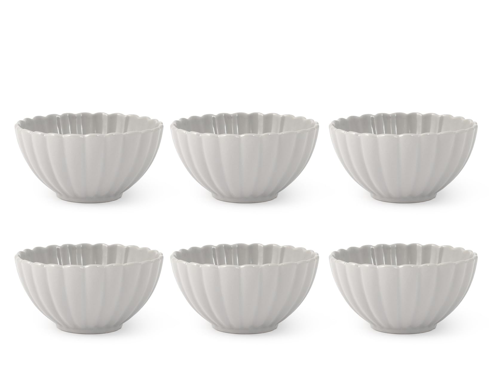 H&H Set of 6 Lotus Cups Grey 14 cm