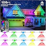 INZIDOL Permanent Outdoor Lights,100FT RGB Eave Light,IP67 Waterproof Lighting for House,Smart LED with App/Remote Control for Outdoor Decor,Garden Decor,Party,Holiday