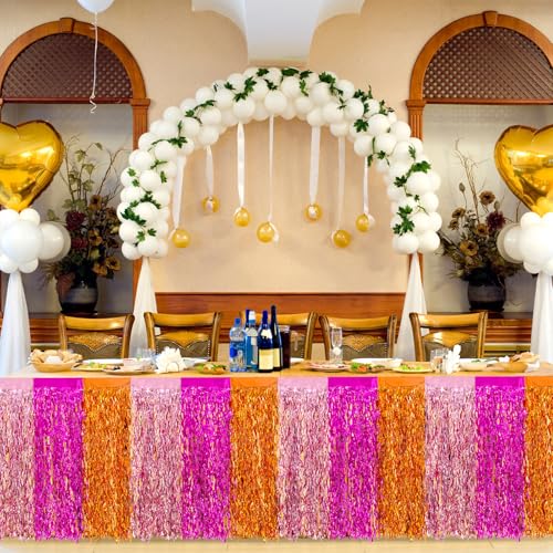 Jupes de table à franges pour cacher les pieds de table buffet anniversaire