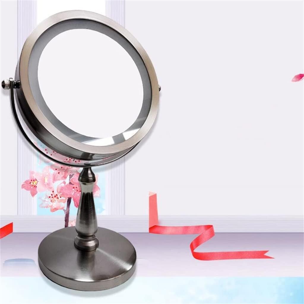 European Retro LED lamp Princess Desktop Circular Double-Sided high-Definition Glass Cosmetic Mirrors