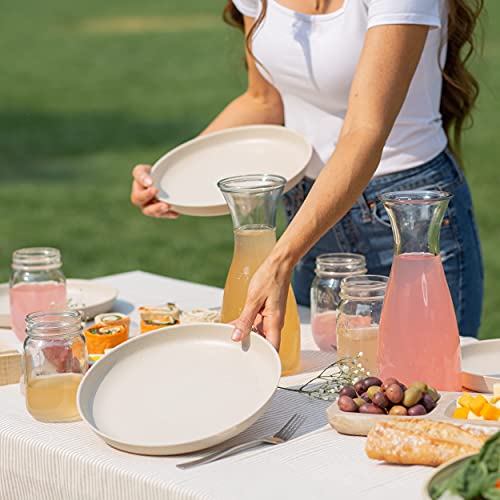 Grow Forward Premium Wheat Straw Plates And Bowls Sets - 8 Piece Unbreakable Microwave Safe Dishes - Reusable Dinnerware Sets - Bowls For Cereal, Soup, Camping, Rv - Sahara #TOP1