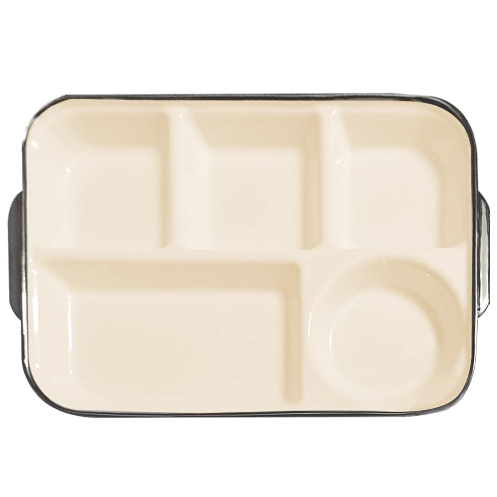 Assiette à Petit-déjeuner/dîner en céramique divisée avec 5 Compartiments, Passe au Micro-Ondes et au Lave-Vaisselle, Plateau à Dessert 1 pièce(Yellow)