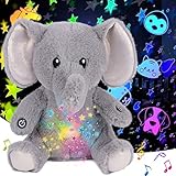 Cuteoy Elephant Star Projector Volume Adjustable Plush Night Light Stuffed Animals Musical Soother...