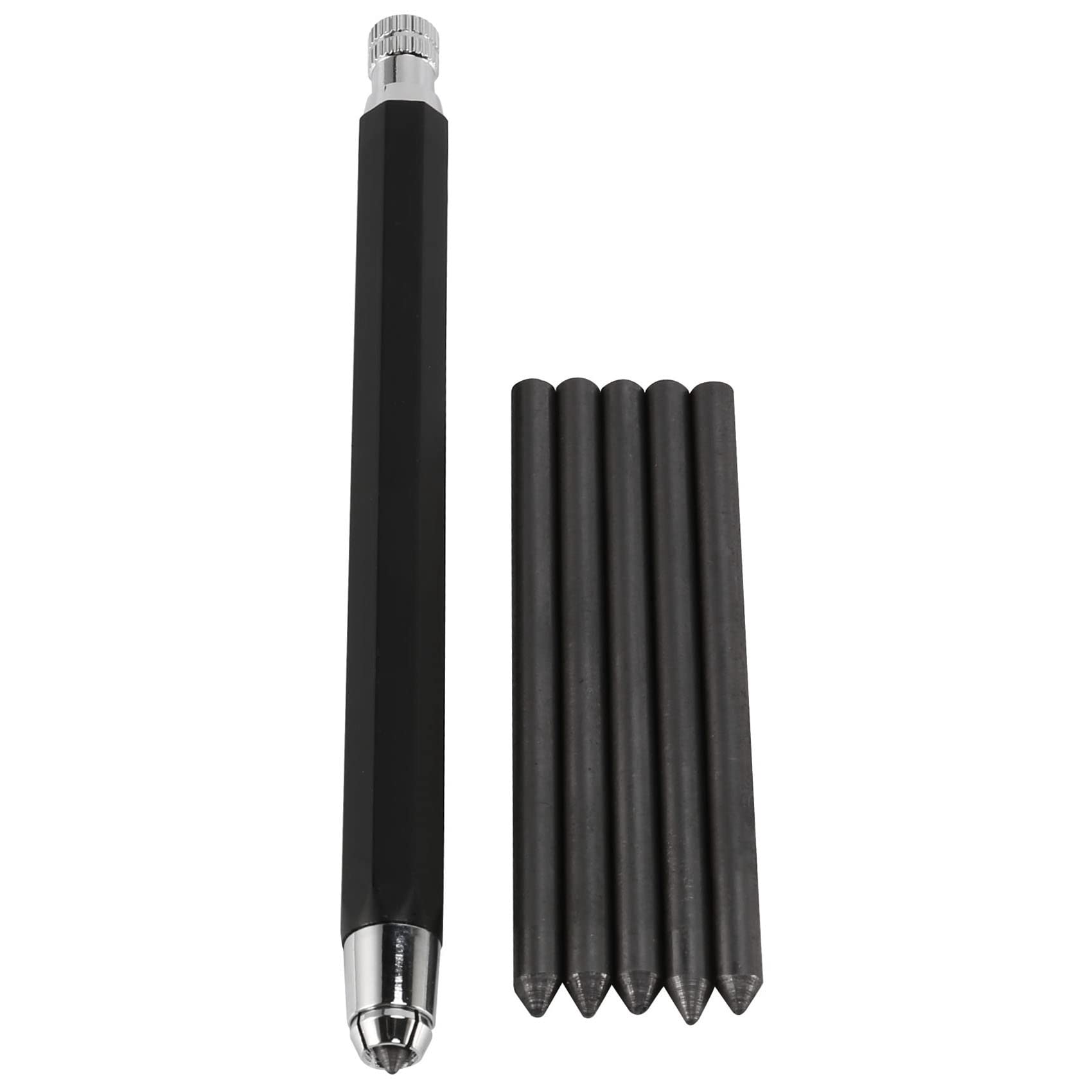 LAPOOH 1 juego de portaminas de metal de 5,6 mm, automático, mecánico, para dibujar, sombrear, manualidades, bocetos