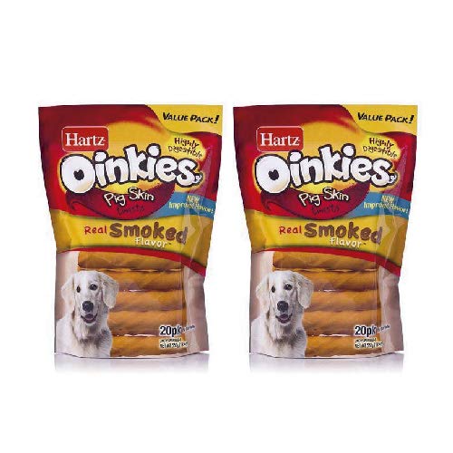HartzOinkies Pig Skin Twists Chews, Pack of 2