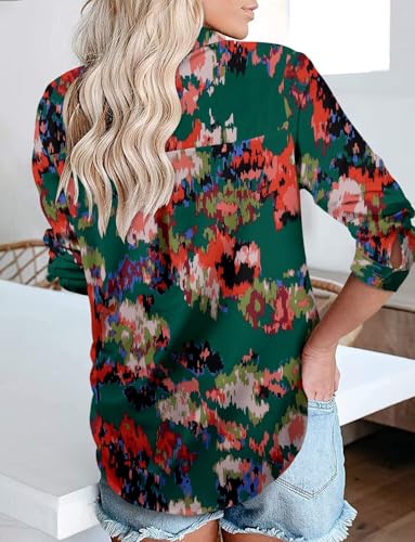 Image of Magritta Women's Shirts Fashion Casual Loose Fit Long Sleeve Button Down Lightweight Collared Blouse Tops