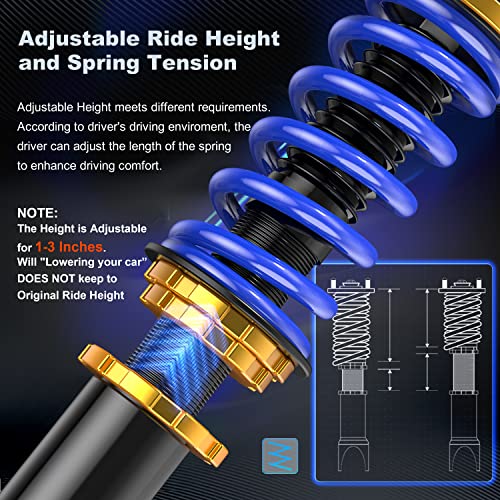Mostplus Lowering Coilovers Struts Compatible With Fd1 Fd2 Fd7 Fa1 Fg1 Fg2 Fa5 2006-2011 Honda Civic Ex Lx Si Sedan/Acura Csx Suspensions Shock Struts Height Adjustable (Set Of 4) #TOP5