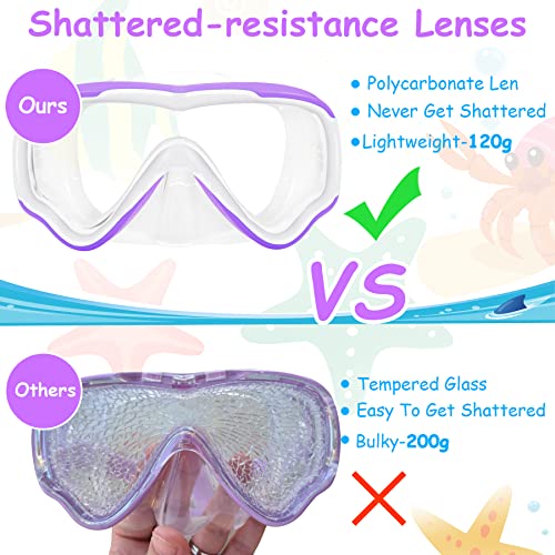 Vvinca Kids-Goggles With Nose Cover, Diving Mask Elastic Fabric Strap Anti Fog Anti Shattered Lens For Kids Swim Goggles 3-10 #TOP6