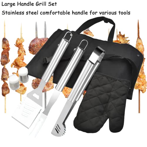 Kit barbecue inox robuste 7 pièces avec tablier résistant pour grillades - 5