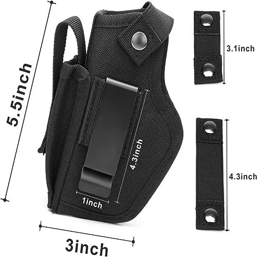 Étui De Pistolet Dissimulé IWB Droite Avec Poche à Munitions – Ceinture Clip – Noir