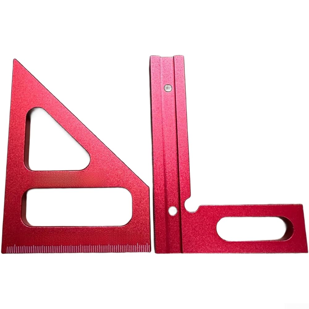 para herramienta para marcado Madera Aluminio Ángulo 90 y 45 Grados(Red)