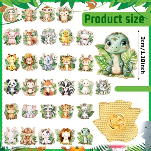 Image of Landical 30 /60 Pcs Cute Enamel Pins Bulk Plant Flower Animal Halloween Gothic Fall Pumpkin Cartoon Lapel Pin Brooches Jewelry Gift for Backpack Clothes Hats Accessories