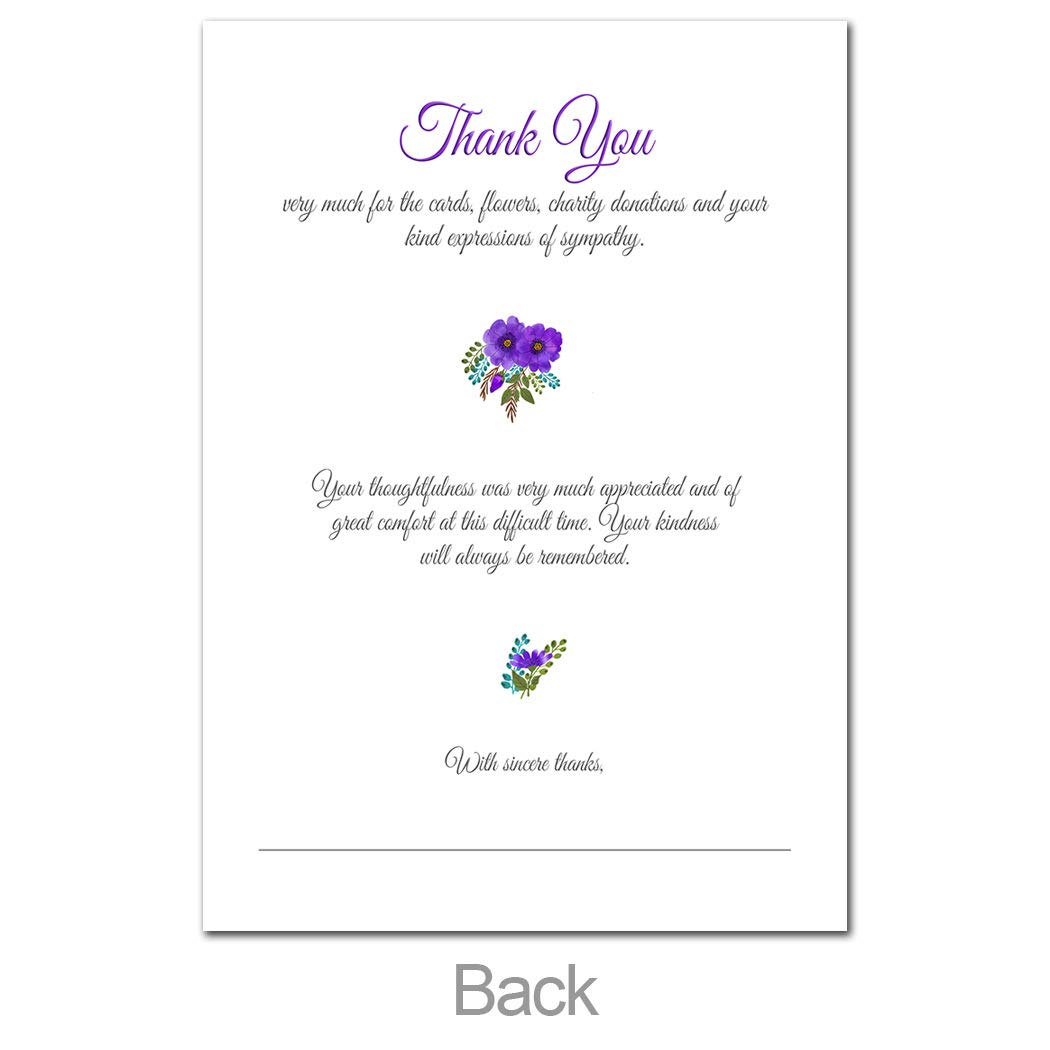 Lot De 16 Cartes De Remerciement Funéraires + Auto-Adhésives,Notes De