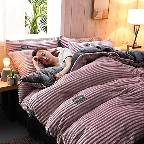 WFBZ Einfarbig Kristall Samt Flanell Fleece Doppel  Produktbild-Vorschau 5