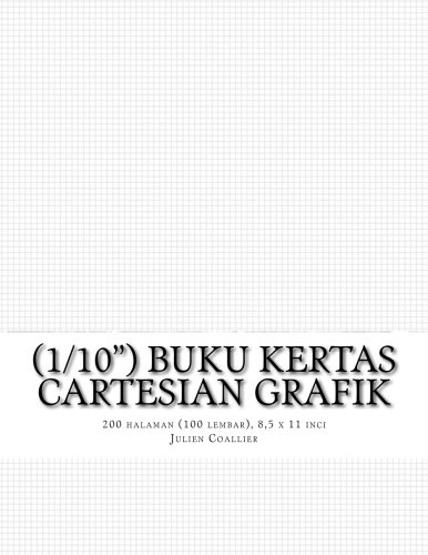 (1/10") Buku Kertas Cartesian Grafik: 200 halaman (100 lembar), 8,5 x 11 inci