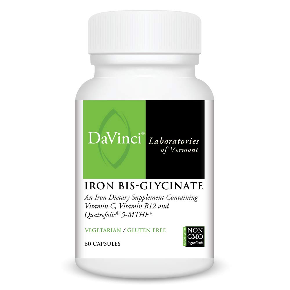 DaVinci Labs Iron Bis-Glycinate - Iron Supplement for Women or Men - Supports Hemoglobin Production, Energy and Menstrual ...